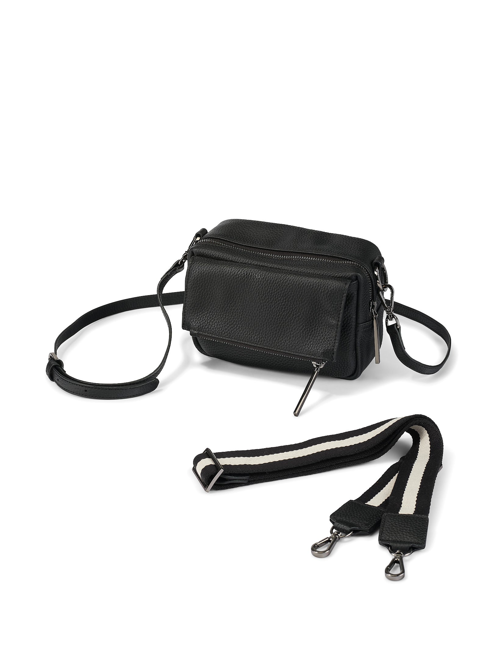 Playground Cross-Body Bag Jet Black Genuine Leather – Baby