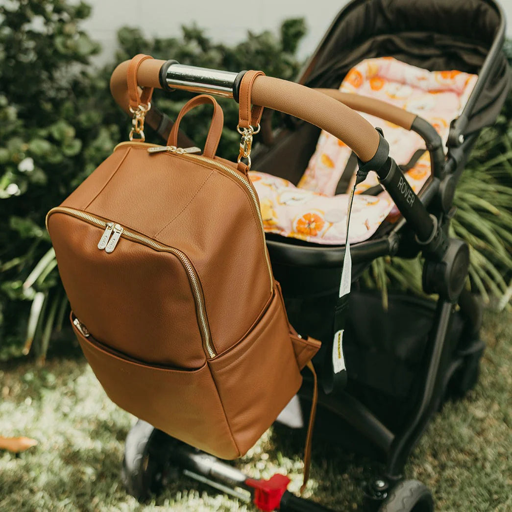 Leather baby diaper backpack hotsell