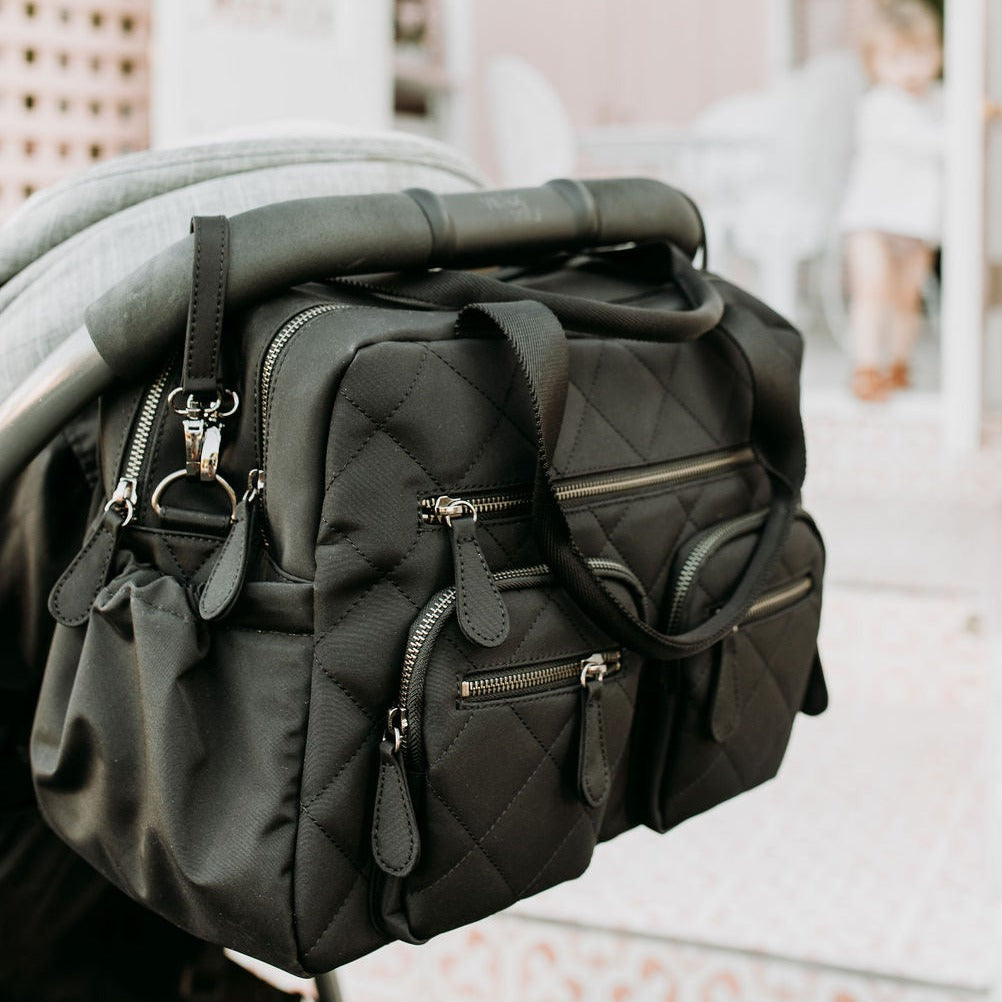 Carry All Diaper Bag - Black Diamond Quilt