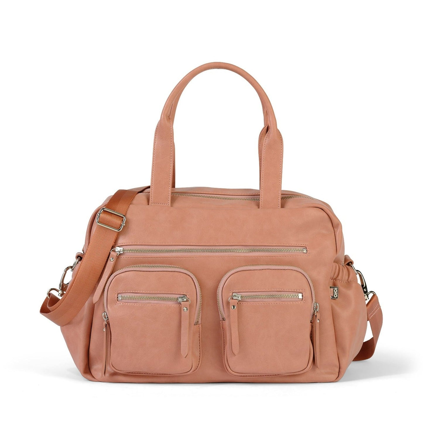 Faux Leather Carry All Diaper Bag - Dusty Rose