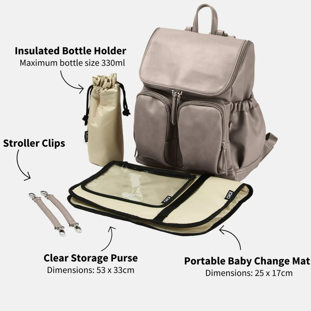 OiOi Faux Leather Signature Diaper Bags (Backpacks)