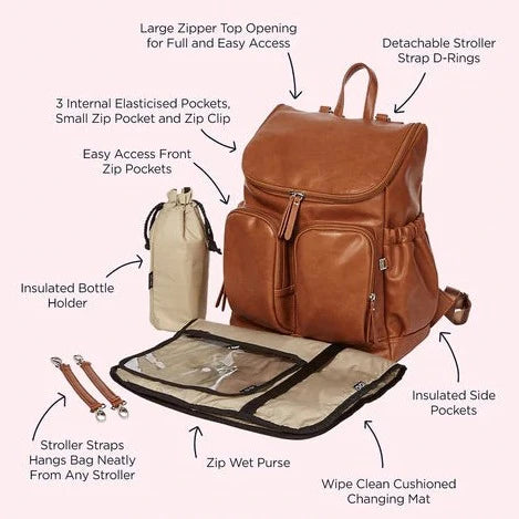 OiOi Faux Leather Signature Diaper Bags (Backpacks)