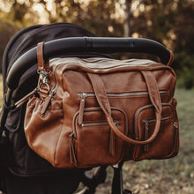 Faux Leather Carry All Diaper Bag - Tan